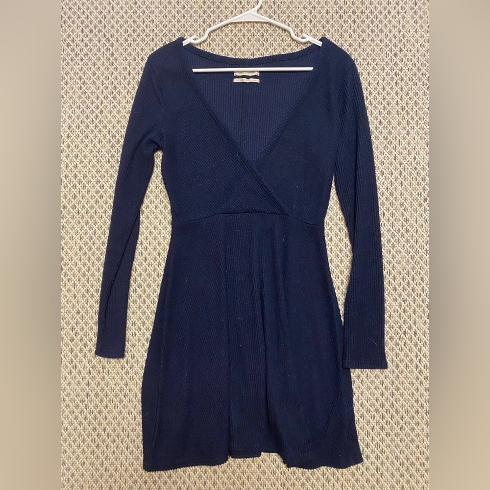 Urban Outfitters Navy Skater Wrap Mini Dress